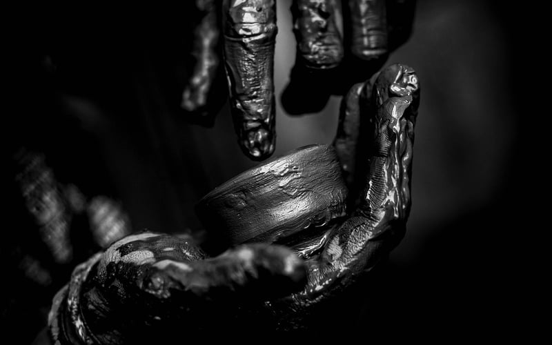 Hands holding plants